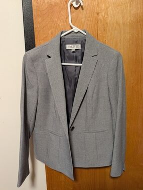 Kasper Gray Single-Button Women's Blazer